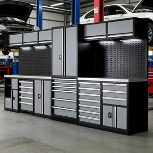 Équipement d'atelier personnalisable, armoire à outils en métal, fabriquée en acier à fermeture douce, adaptée à <span class=keywords><strong>l</strong></span>'atelier, au <span class=keywords><strong>garage</strong></span>, aux quincailleries, aux meubles - Product Image 4