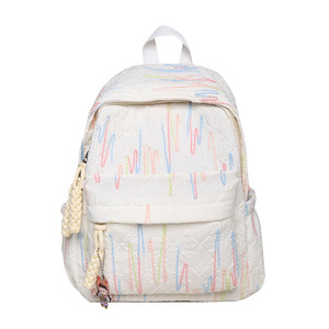 Cute <b>Mini</b> <b>Backpack</b> For Girls Striped Color Blocking Lightweight School Education <b>Backpack</b> With Interior Zipper Pocket Shoulder - Product Image 5