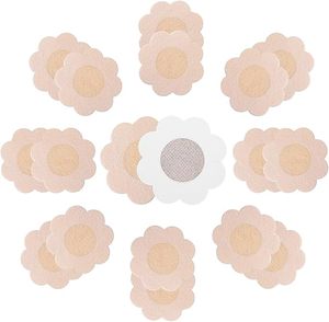 Cache-tétons adhésifs jetables en satin invisible en forme de pétale pour robe de soirée femme - Product Image 1