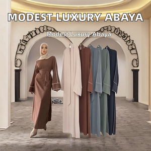 Sharut Wholesale Islamic Clothing Turkey <b>EID</b> Ramadan Modest Luxury Robe Muslim Women <b>Dress</b> Hijab Dubai Abaya Polyester Handmade - Product Image 2