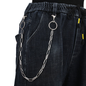 โซ่คาดเอวโลหะหนา รูปทรงเรขาคณิต สไตล์ฮิปฮอป สำหรับทุกเพศ ใช้ได้ทุกวัน ผลิตจากโลหะผสมสังกะสี - Product Image 1