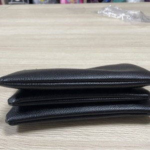 Pochette en cuir avec fermeture éclair, style minimaliste, usage quotidien, noir - Product Image 3