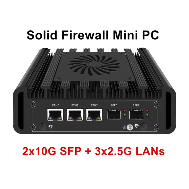 2x10G SFP 3x2.5G LANs Solid Firewall Mini PC Intel I3 N305 N300 N150 DDR5 NVMe Proxmox PfSense OPNsense Home Server Host