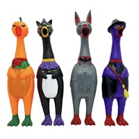 Jouet Poulet Halloween Crayonnant à Tête de Citrouille en Caoutchouc Souple, Sonore et Moelleux, avec Son à Haute Intensité pour le Soulagement du Stress et le Plaisir des Fêtes