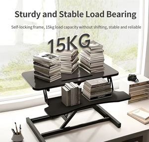 Convertisseur de bureau autoportant moderne en acier écologique de 32 pouces, réglable en hauteur, pour <span class=keywords><strong>poste</strong></span> de <span class=keywords><strong>travail</strong></span> <span class=keywords><strong>assis</strong></span>-<span class=keywords><strong>debout</strong></span> avec double moniteur et support pour ordinateur portable - Product Image 6