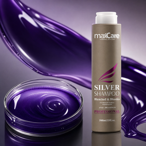 Shampoo <span class=keywords><strong>violet</strong></span> anti-jaunissement de qualité supérieure pour cheveux blonds et gris, à usage professionnel en salon, par Maxcare Wholesale. - Product Image 3