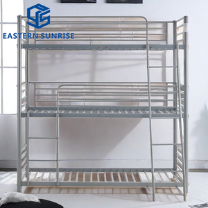Heavy Bearing <strong>Triple</strong> <strong>Bunk</strong> Three Tire Metal Bed for Dormitory Bedroom Use - Product Image 2