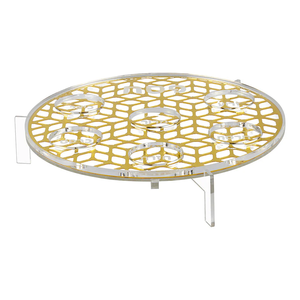Elegante Piatto Seder in Acrilico di Lusso con Design a Nido d'Ape Dorato, Moderno Oggetto Ebraico per Esposizione sul Tavolo Seder e Regalo di Famiglia - Product Image 5