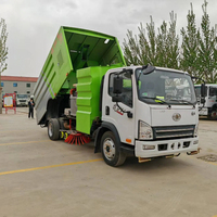 Camion balayeuse de voirie Jiefang Tiger, véhicule de nettoyage de rue, camion balayeuse d'assainissement municipal
