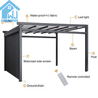 Auvent pliable motorisée de Patio, toit rétractable en Pvc électrique, canis d'extérieur pour Restaurant, Pergola