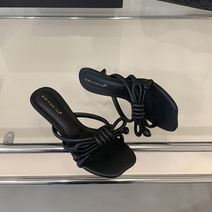 Mules à talon chaton avec nœud pour femme – Sandales élégantes à bout carré et talon, confortables pour l'été, chaussures habillées et pantoufles - Product Image 2