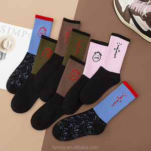 Calcetines para Hombre y Mujer Estilo Hip-Hop Urbano <span class=keywords><strong>Travis</strong></span> de Tendencia Cactus Jack Grimace Bandana Cachemir Floral para Zapatillas Deportivas Primavera Juvenil - Product Image 3