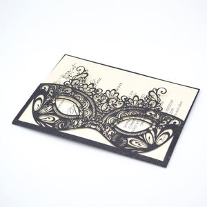 Invitations de poche découpées au laser pour Quinceañera, mariage, bal de promo, mascarade, style vintage, papier perlé pour les fêtes de remise de diplôme et d'<span class=keywords><strong>anniversaire</strong></span> - Product Image 2