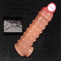 Manchon réaliste pour pénis à conception ouverte avec anneau anti-chute, préservatif en silicone, agrandisseur de pénis Sex-LM-CT605-2-L