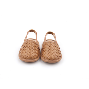 Babyhapy Été 2025 Extérieur Minimaliste Enfants Garçons Filles Sandales Tressées Cuir Tan Tissées Sandales Claquettes - Product Image 6