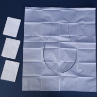 Couvre-siège de toilette jetable en papier de pulpe de bois, format voyage OEM, 10 feuilles, 16g