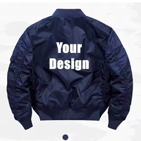Blouson d'aviateur court vintage personnalisé Blouson d'aviateur en nylon pour hommes Manteau d'aviateur MA1 brodé de logo personnalisé pour homme