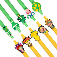 Série brésilienne stylo décoration dessin animé créatif Patch en caoutchouc souple bricolage couleur Macaron stylo Patch