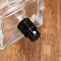 Vente chaude 30ml 50ml 100ml Cube vide bouteille en verre de parfum facile à sertir bouteilles en verre de parfum clair avec bouchon de cube en plastique