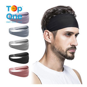 Top One Thin Nylon Sweatband para chicos Anti-sudor Fancy Skinny Headband para entrenamiento Gym Plain Yoga Elástico con amortiguación de agarre seco - Product Image 1