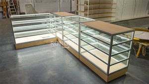 Tùy chỉnh cửa hàng truy cập bảng Thiết kế kính cửa hàng truy cập bằng gỗ kính tiếp nhận truy cập với ánh sáng LED - Product Image 3