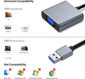 ZOGUO nouvel adaptateur USB 3.0 vers VGA convertisseur vidéo multi-affichage 1080P Compatible avec Windows pour ordinateur portable moniteur projecteur HDTV - Product Image 6