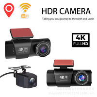 Caméra embarquée JXD 4K Ultra HD double objectif vision nocturne Wi-Fi fixation pare-brise enregistreur de voiture