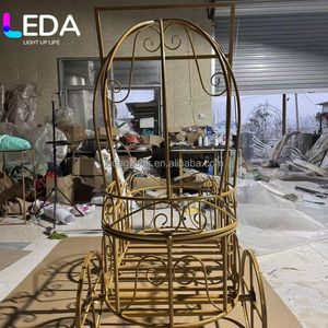 LEDA Carroza de Calabaza de Hierro del Cenicienta, Fondo de Escenario, Decoraciones para Bodas en Jardín - Product Image 3