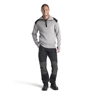 BLAKLADER-Pull en laine 463010719098S Gris chiné/Gris foncé-EAN 7330509754528 WORK HOODIES - Product Image 3