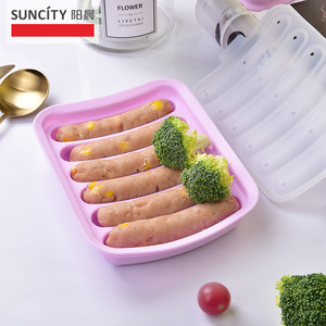 Suncity Silicone Sausage Mold For Baby Food Straight Body Heat Resistant Steamable With Lid - Product Image 1