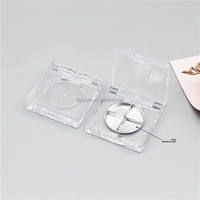 AUF LAGER OHNE MINDESTBESTELLMENGE Quadratische Transparente Runde Gitter-Monochrom-Lidschattenbox Lippenstift Highlighter Concealer Probe Leere Box