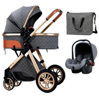 Poussette pliable légère de luxe pour bébé Kinderwagen Système de voyage pliable Chariot Poussettes Siège auto Poussette combinée pour bébé