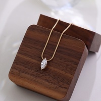 Collier en diamant de laboratoire certifié VVS1, or 10k, 14k, 18k, coupe marquise, design élégant pour pendentifs fins