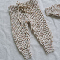 Vêtements pour bébé Pull épais en coton saupoudré + pantalon ample avec cordon de serrage Ensemble de 2 pièces Ensembles de vêtements pour garçon à tricoter