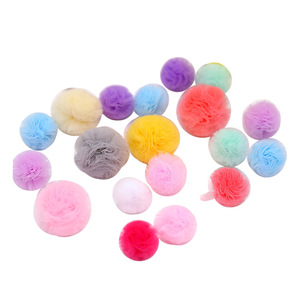 Pompones de Colores Pastel, Poliéster y Nailon de 3 cm, Suministros para Manualidades, Accesorios para el Cabello, Materiales para Hacer Joyería - Product Image 5