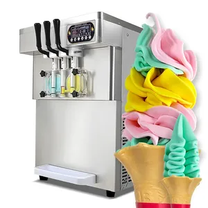 Snack Bar Mix Alta calidad Mini <span class=keywords><strong>Soft</strong></span> 3 sabores Máquina de helado de escritorio Máquina de helado suave Pequeña automática - Product Image 1