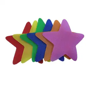 工厂定制彩色地板地毯标记坐位可重复使用的尼龙星星形状粘性地毯斑点