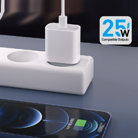 Chargeur mural USB C pour téléphone Câble de type C à type C 25W Chargeur de charge rapide super rapide pour iPhone