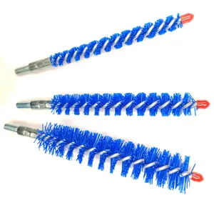 Cepillo de limpieza de nailon azul, tubo de prueba, espiral