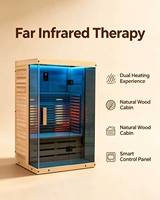 Sauna électrique extérieur moderne en cèdre rouge à infrarouge lointain avec fonction vapeur sèche/humide 9KW pour 2 personnes
