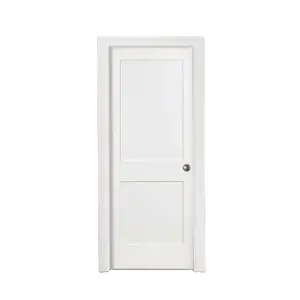 30 x 80 in. 2-Panel Unequal White Primed Solid Core Wood Single Prehung Interior Shaker Door