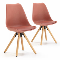 Chaise en plastique de type tulipe fabriquée en Chine avec siège en cuir PU et pieds en bois pour la maison, l'appartement et le restaurant