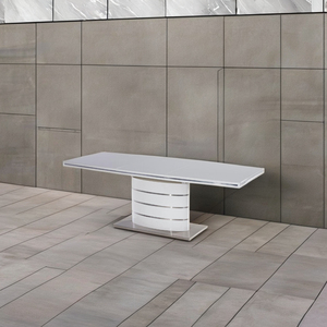 Moderne Roestvrijstalen Uitschuifbare Eettafel Voor Thuis Of Appartement Met Houten Paneel Eetkamer Meubels - Product Image 4