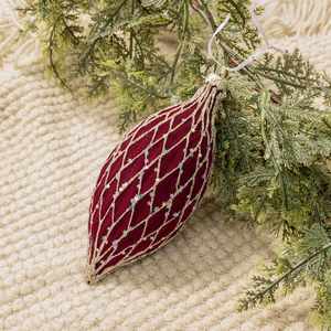Hanging Plastic Oval Ball Ornaments Diy Flocked <b>Decorative</b> Balls Luxury Pendants for Christmas <b>Trees</b> - Product Image 3