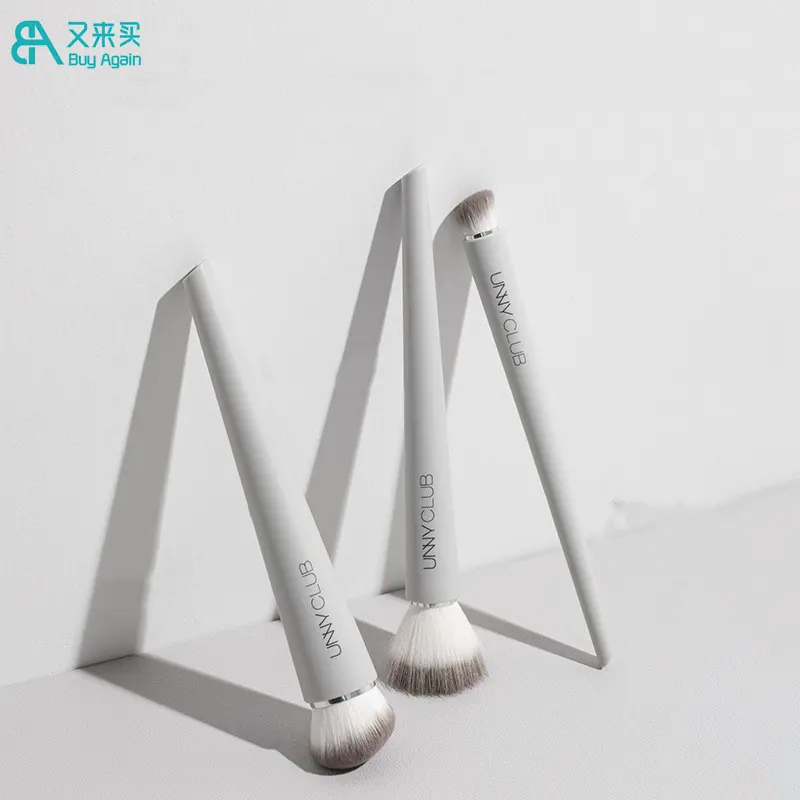 wholesale high quality individual personalized unique 3 pieces face makeup brushes set luxury grey makeup brush set with logo
