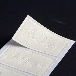 Wholesale Custom Brand Logo Various Shapes Special Texture Paper 3D Ebossed Stickers Labels