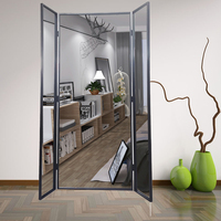 Grand miroir mural de luxe en métal noir, triptyque à 3 voies, pliable et sur pied, miroir décoratif sain Spiegel