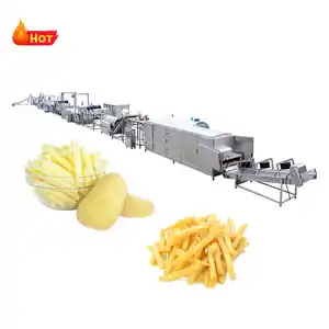 Automatic high quality french fry making machines high efficiency potatoes chips production and packaging line