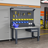Banc de travail avec tiroirs, table de rangement d'outils en acier robuste pour garage et atelier