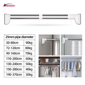 <span class=keywords><strong>Tringle</strong></span> de douche <span class=keywords><strong>pivotante</strong></span> réglable en acier inoxydable télescopique avec capuchons en plastique - Product Image 5